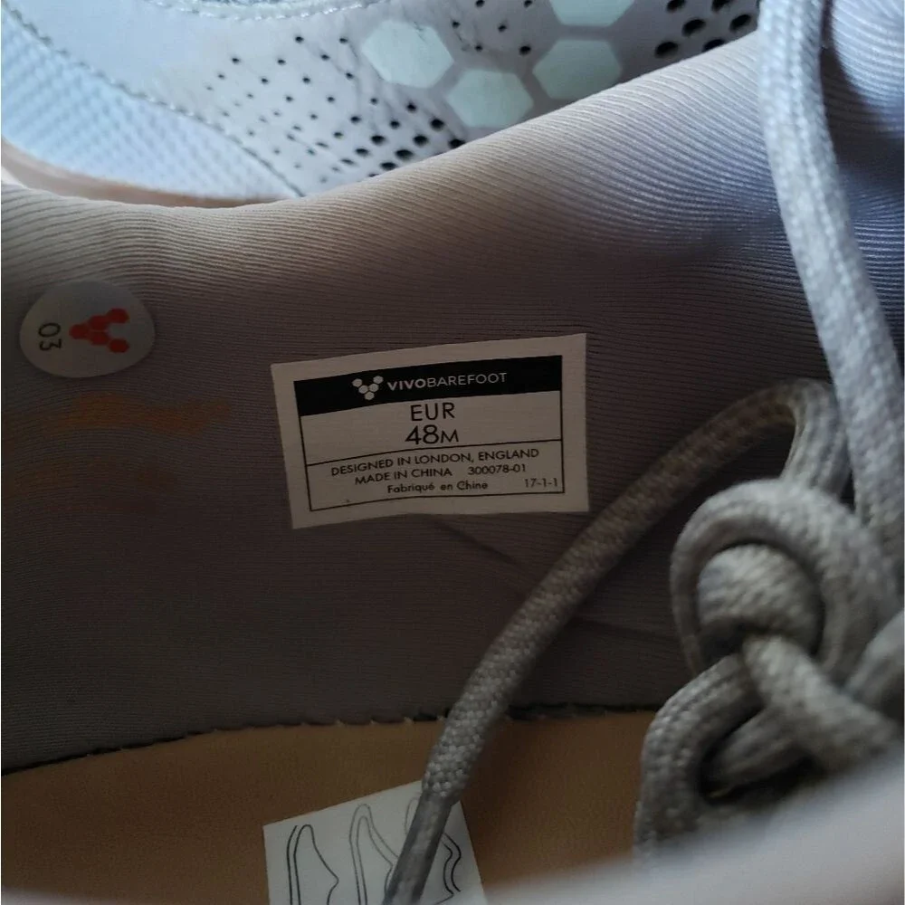 Vivobarefoot Primus Trio Leather/Mesh Grey Walking Running Outdoor Sneakers Men